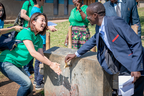 The happiness of water in Africa.